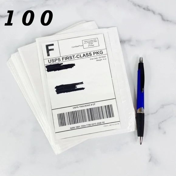 100 (7.5 X 5.5) Clear Postage Invoice Label Pockets PRICE IS FIRM - Picture 5 of 7